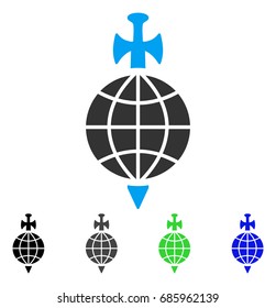 Global Guard flat vector icon. Colored global guard gray, black, blue, green pictogram variants. Flat icon style for application design.