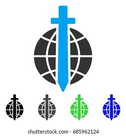 Global Guard flat vector pictograph. Colored global guard gray, black, blue, green icon versions. Flat icon style for graphic design.