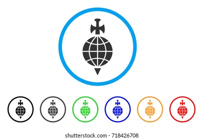 Global Guard rounded icon. Style is a flat global guard grey symbol inside light blue circle with black, gray, green, blue, red, orange variants. Vector designed for web and software interfaces.