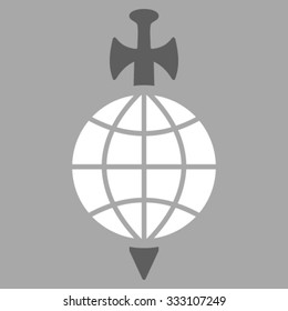 Global Guard vector icon. Style is bicolor flat symbol, dark gray and white colors, rounded angles, silver background.