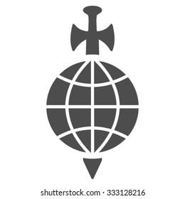 Global Guard vector icon. Style is flat symbol, gray color, rounded angles, white background.