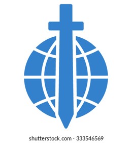 Global Guard vector icon. Style is flat symbol, cobalt color, rounded angles, white background.
