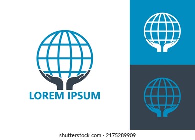 Diseño vectorial de la plantilla de logotipo de cuidado manual global