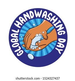 Global hand wash day vector logo