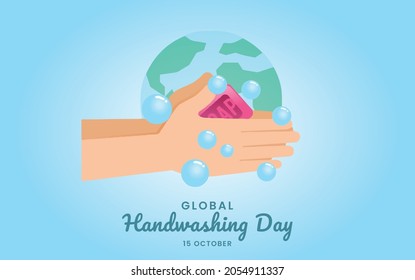 Global hand washing day , 15th October, Vector illustration design