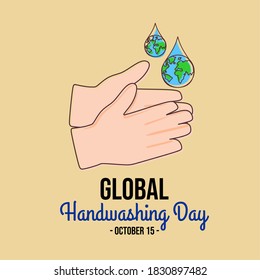 Global Hand washing Day Flat Design Illustration.