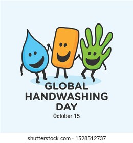 Global Hand washing Day. October 15. Vector Illustration.