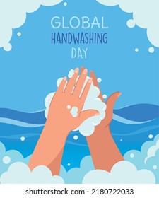 global handwashing day card, design