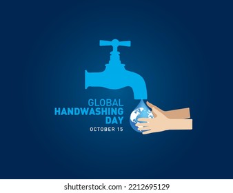 global handwashing day concept vector illustration, world handwashing day, handwashing day, washing hand is on water drop
