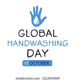 Global Handwashing Day, held on 15 October.