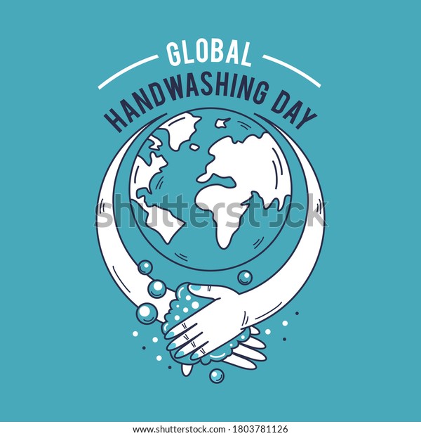 Global Handwashing Day Logo Scalable Editable เวกเตอร์สต็อก (ปลอดค่า