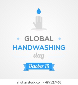 Global Handwashing Day. October 15. Vector illustration, flat design