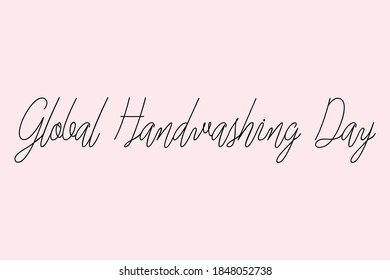 Global Handwashing Day Typography Black Color Text On Light Pink Background  