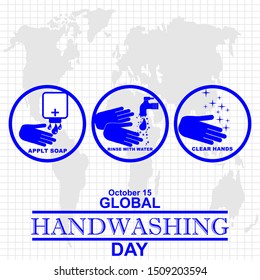 Día Mundial del Lavado de Manos, icono vectorial e ilustración