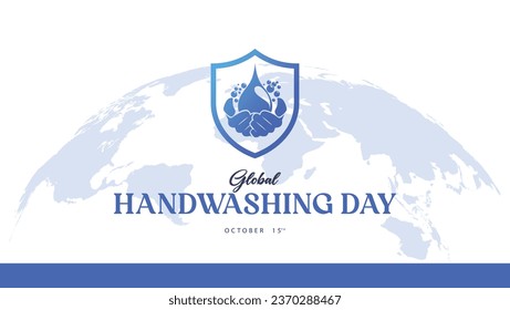 Global handwashing day. Vector illustration of washing hands. Suitable for banners, web, social media, greeting cards etc