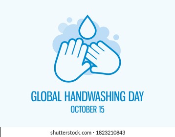 Global Handwashing Day vector. Washing hands icon vector. Silhouette of hands with with soap suds vector. Handwashing Day Poster, October 15. Important day