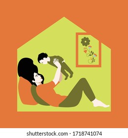 For Global Health - Coronavirus - COVID-19 - mother and baby playing indoors