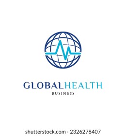 Global Health Icon Logo Design Template