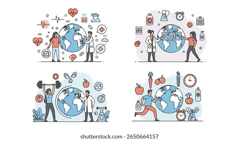 Global health initiatives and lifestyle choices promoting worldwide well-being and fitness