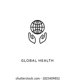 Icono lineal de SALUD GLOBAL en vector. Logotipo