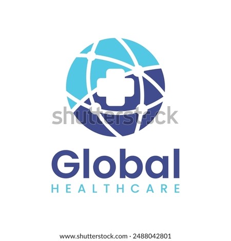 Global Healthcare Healthy Hospital Technology Ball Symbol Logo Template