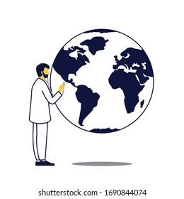 Global healthcare. Global warming and pandemic concept