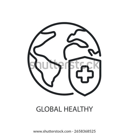 Global healthy thin line vector icons.