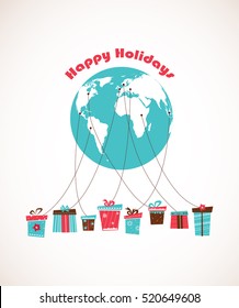 Global Holiday Season. World Wide Gift Delivery