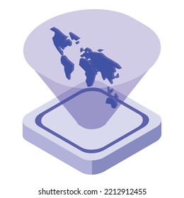 Global hologram icon isometric vector. Earth projection. Planet future
