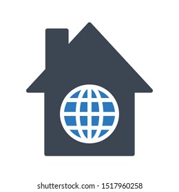 global home glyph colour vector icon