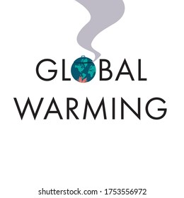 Global hot pot as a part of the Global warming sign. Global warming and climate change concept: boiling globe hot pot produces greenhouse effect.