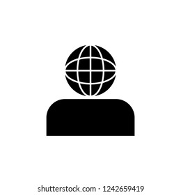 global, human icon. Simple glyph vector of business set for UI and UX, website or mobile application