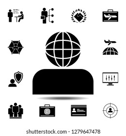 global, human icon. Simple glyph vector element of Business global icons set for UI and UX, website or mobile application