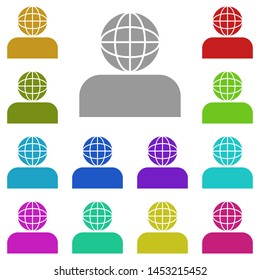 global, human multi color icon. Simple glyph, flat illustration of Business global icons for UI and UX, website or mobile application