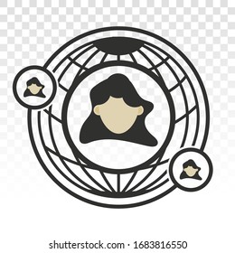 global human outsourcing icon for apps or website