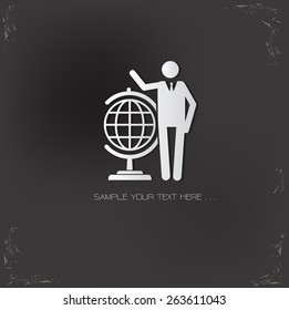Global human resource design on old background,vector