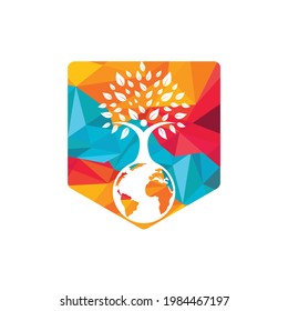 Global human tree vector logo design template.
