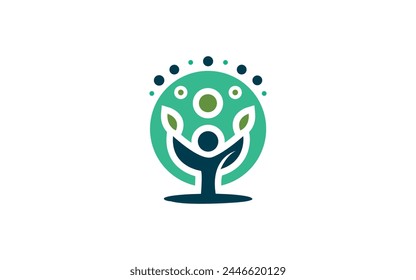 Global human tree vector logo design template. Pro Vector