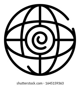 Global hypnosis icon. Outline global hypnosis vector icon for web design isolated on white background