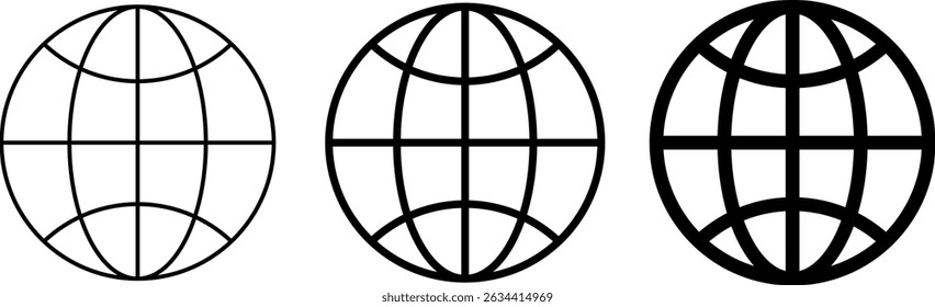 global icon. Global Communication. international connectivity global awareness. Earth wide globe sign. Planet symbol flatten
