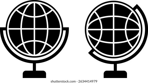 global icon. Global Communication. international connectivity global awareness. Earth wide globe sign. Planet symbol flatten