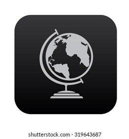 Global icon design on black button background,vector