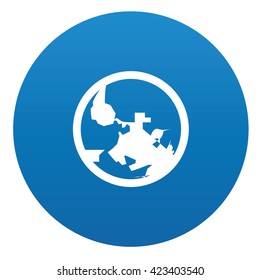 Global icon design on blue background,vector