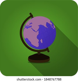 Globales Symboldesign. Vektorgrafik. Flaches, langes Schattensymbol.