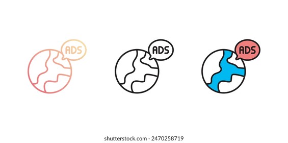 Globales Icon-Design mit weißem Hintergrund Stock Illustration