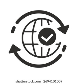 Icono global, símbolo de tierra o esfera