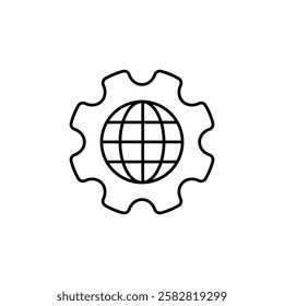 Global Icon Flat isolated outline sign