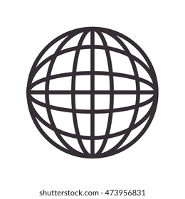 global icon globe connection network worldwide map corporation vector illustration