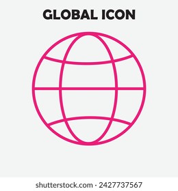 Icono global aislado en el fondo. Ilustración vectorial. Archivo Eps 364.