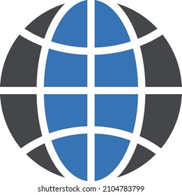 global Icon isolated on white background. Vector illustration. Eps10. Vector icon for website design and app
